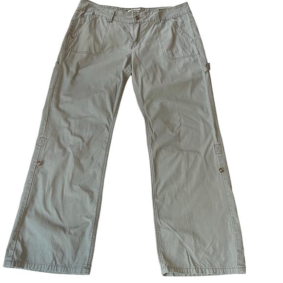 Route 66 Women Convertible Utility Pants Gray 13/14 Canvas Roll Tab Hiking Cargo - Picture 1 of 11